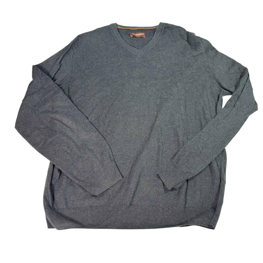 Johnston & Murphy mens V neck navy pima cotton sweater. Size M. office, career